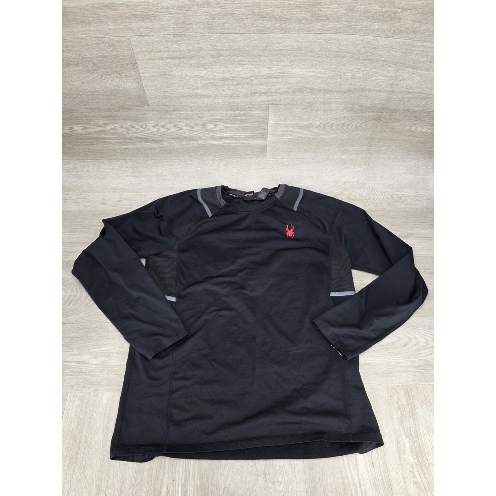 Spyder Active Shirt‎ Men's M Black ProWeb Long Sleeve Performance Crew Neck